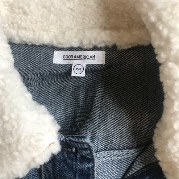 Good American NWOT Sherpa Boyfriend Denim Jacket - Picture 4 of 8